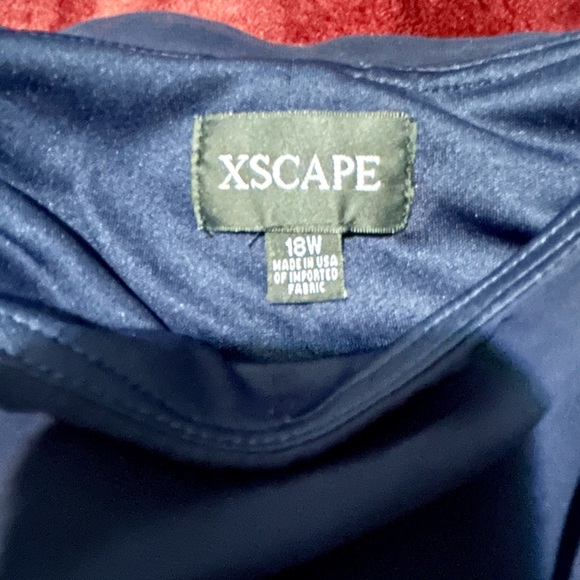 Xscape full length navy cold shoulder formal dress. Plus size 18W - Picture 6 of 7